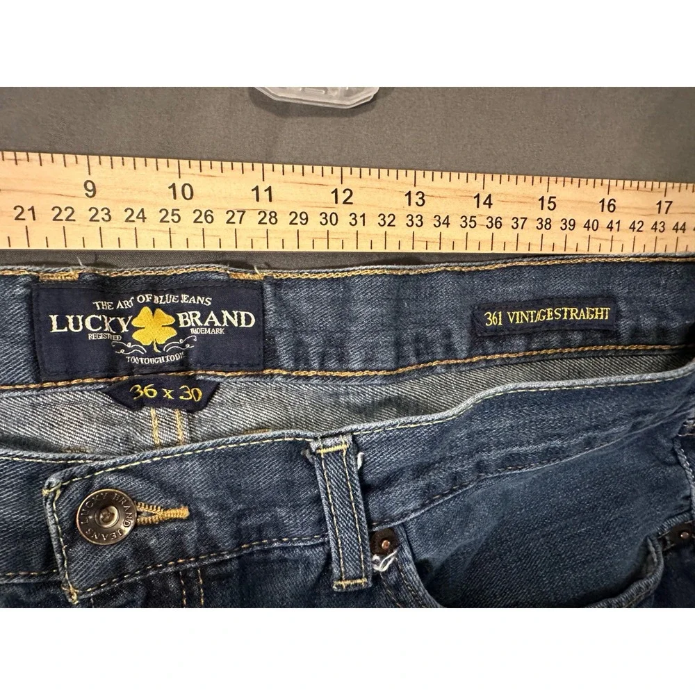 Lucky Brand 361 Vintage Straight Mens‎ Jeans 36x30 Premium Italian Denim Blue